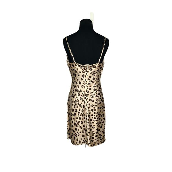 Love Tree cream brown animal print sleeveless slip mini dress size M - Picture 8 of 11